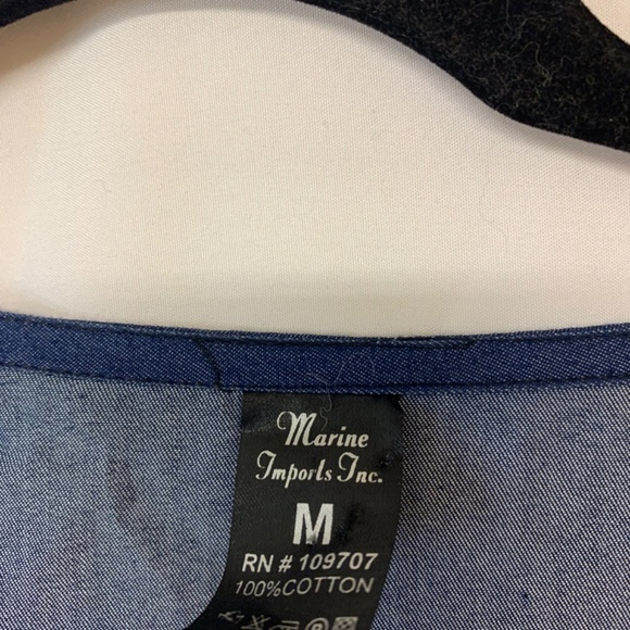 Marine dress SZ M blue shift multi color trim unique hippie bohemian causal - Picture 4 of 9